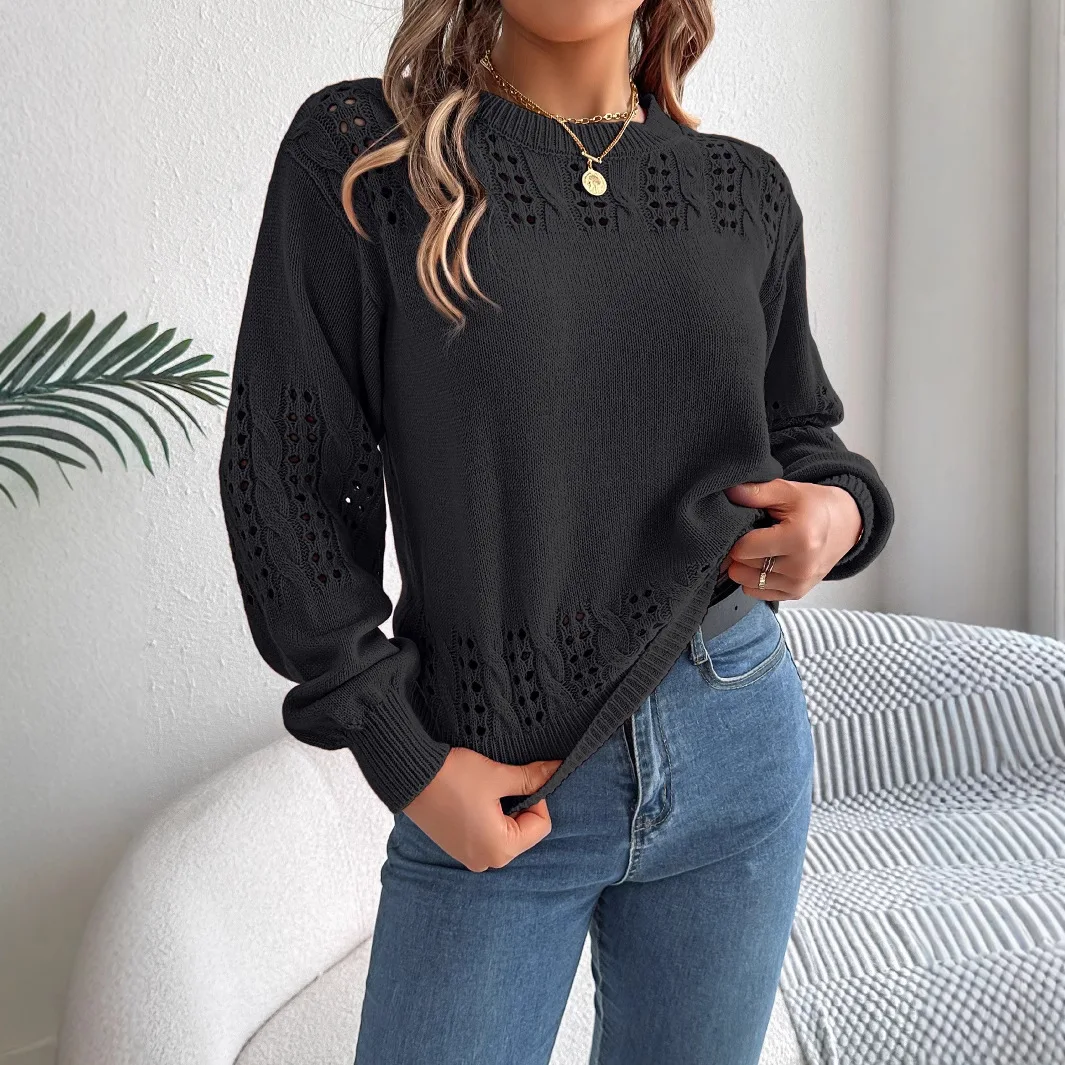 Women's Knitted 2025 Autumn Casual Solid Hollow Head Sweaters Prendas De Punto Nuevas Winter Tops For Women Winter Sweater Women