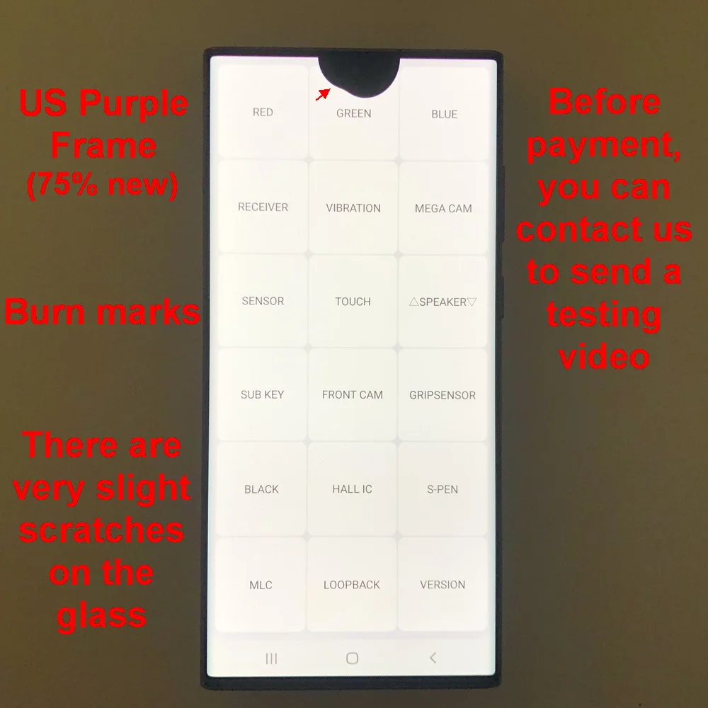 120 Hz Super AMOLED For Samsung Galaxy S22 Ultra LCD S908 S908B S908E Screen Display Touch Screen Digitizer With defects screen