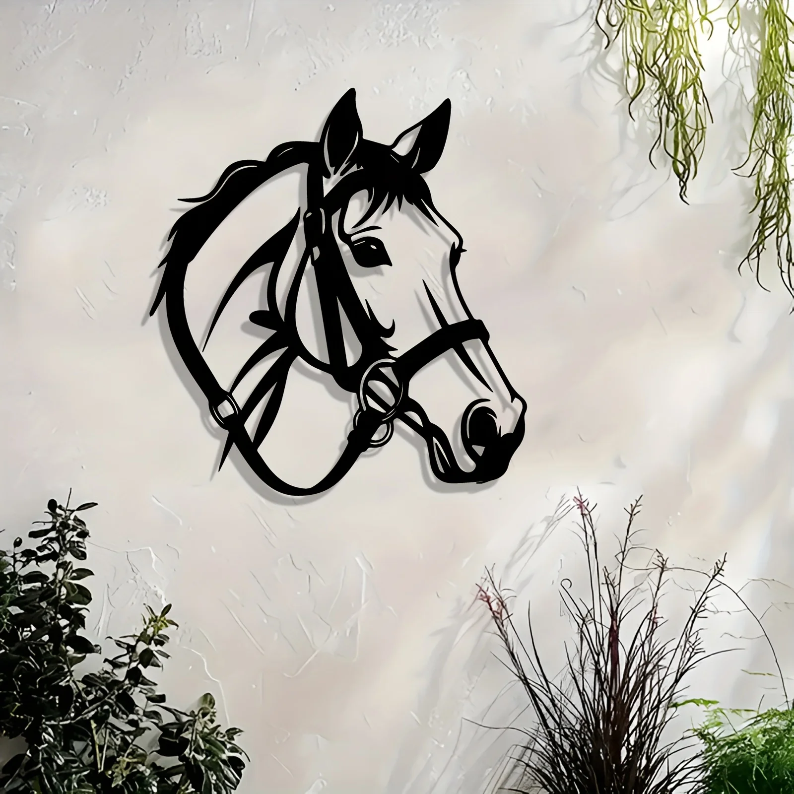 Stylish Horse‑Themed Metal Wall Art, Weather‑Resistant Iron Refined Horse Silhouette Mural, Indoor Outdoor Living Room