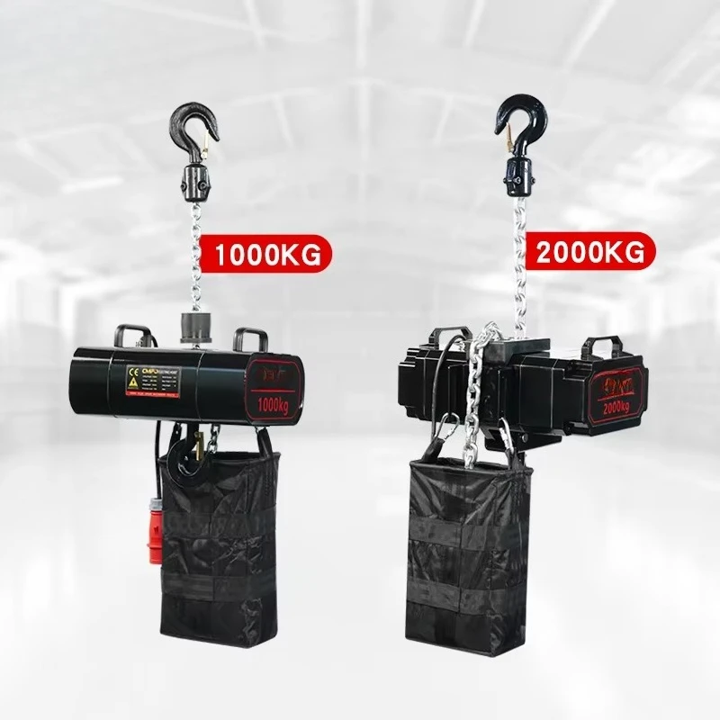 Chain Hoist with 1-2 Ton Load Capacity 380V Manufacturer Stage Lift Equipment Aluminum Alloy New Electric