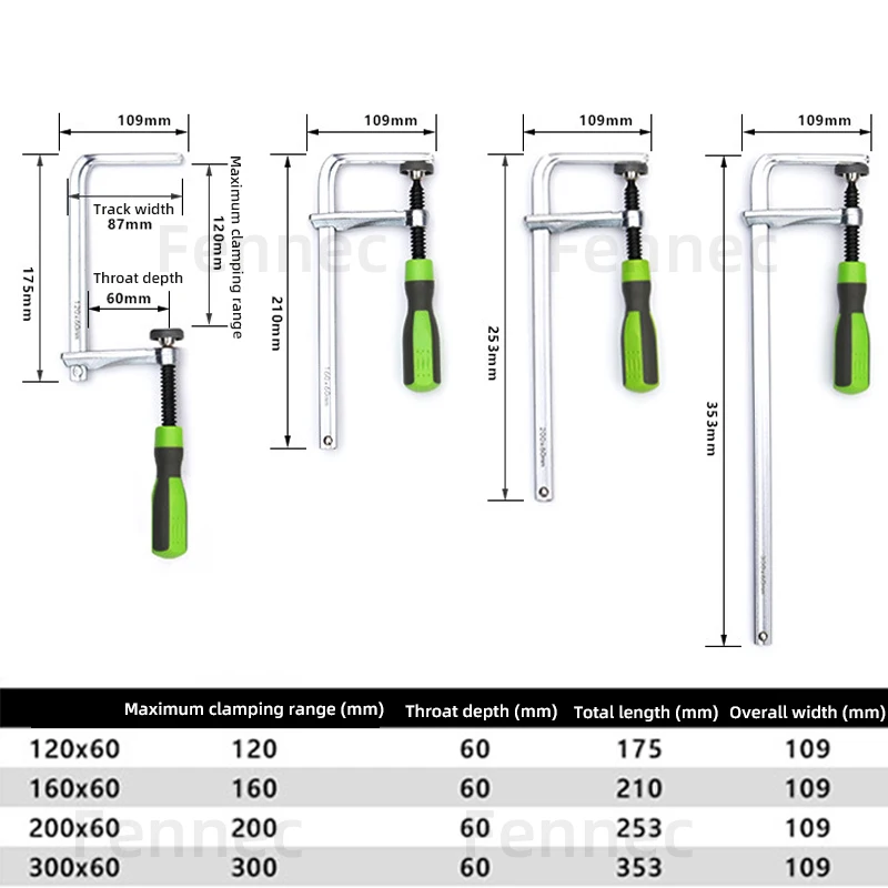 120/160/200/300mm Woodworking Guide Rail Clamp 1PC Dovetail Clamps Quick Screw Clamp for Carpentry Table Track Saw Rails Tools view 3