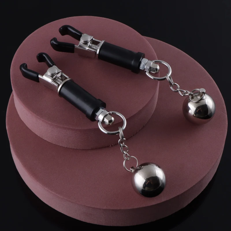 Female Nipple Masturbation Metal Nipple Clamp Slave Stimulator Heavy Nipple Clips Breast Bondage BDSM Sex Toy For Woman Sex shop