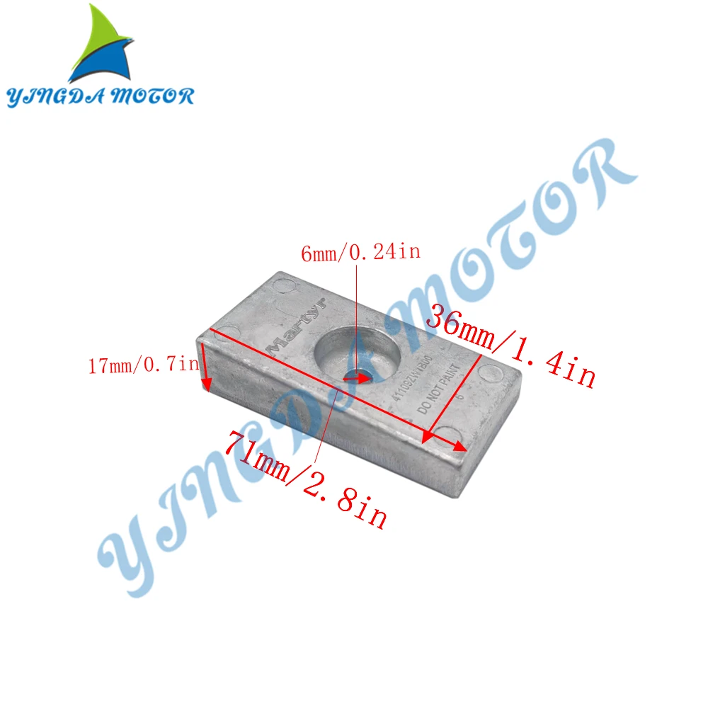 41109-ZW1 Zinc Anode Side Pocket For Honda Outboard Motor 4T BF60-BF225 ;41109-ZW1-03; 41109-ZW1-B00