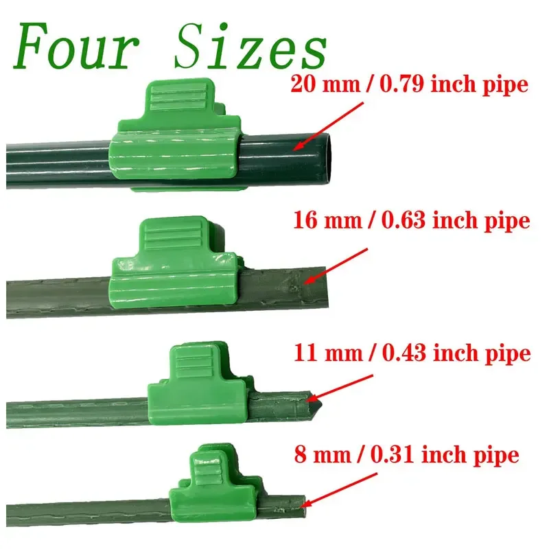 5/10Pcs Greenhouse Clamps Clips Garden Support Frame Plant Support Garden Stakes for Season Plant Extension Support 8/11/16/19mm