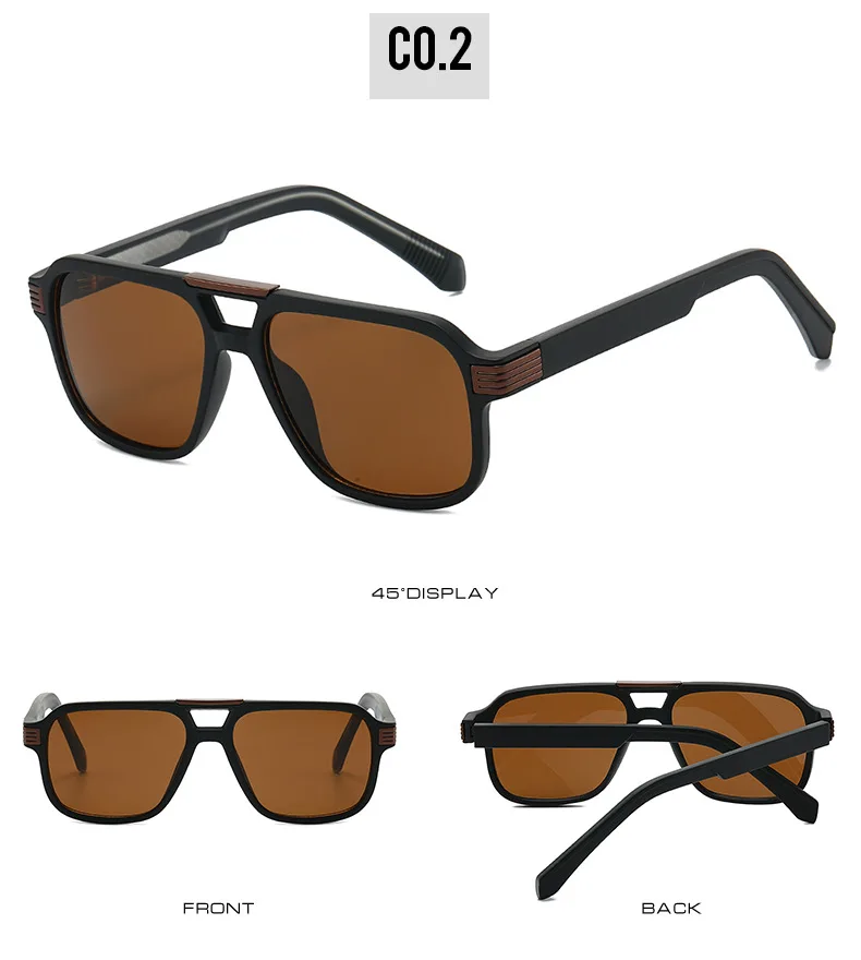 2026 Hochwertige Sonnenbrille für Herren und Damen Quadratische Pilotenbrille Luxuriöser Edelstahlkern Propionsäure UV400 Marken-Gafas Sol Hombre – Detail 8