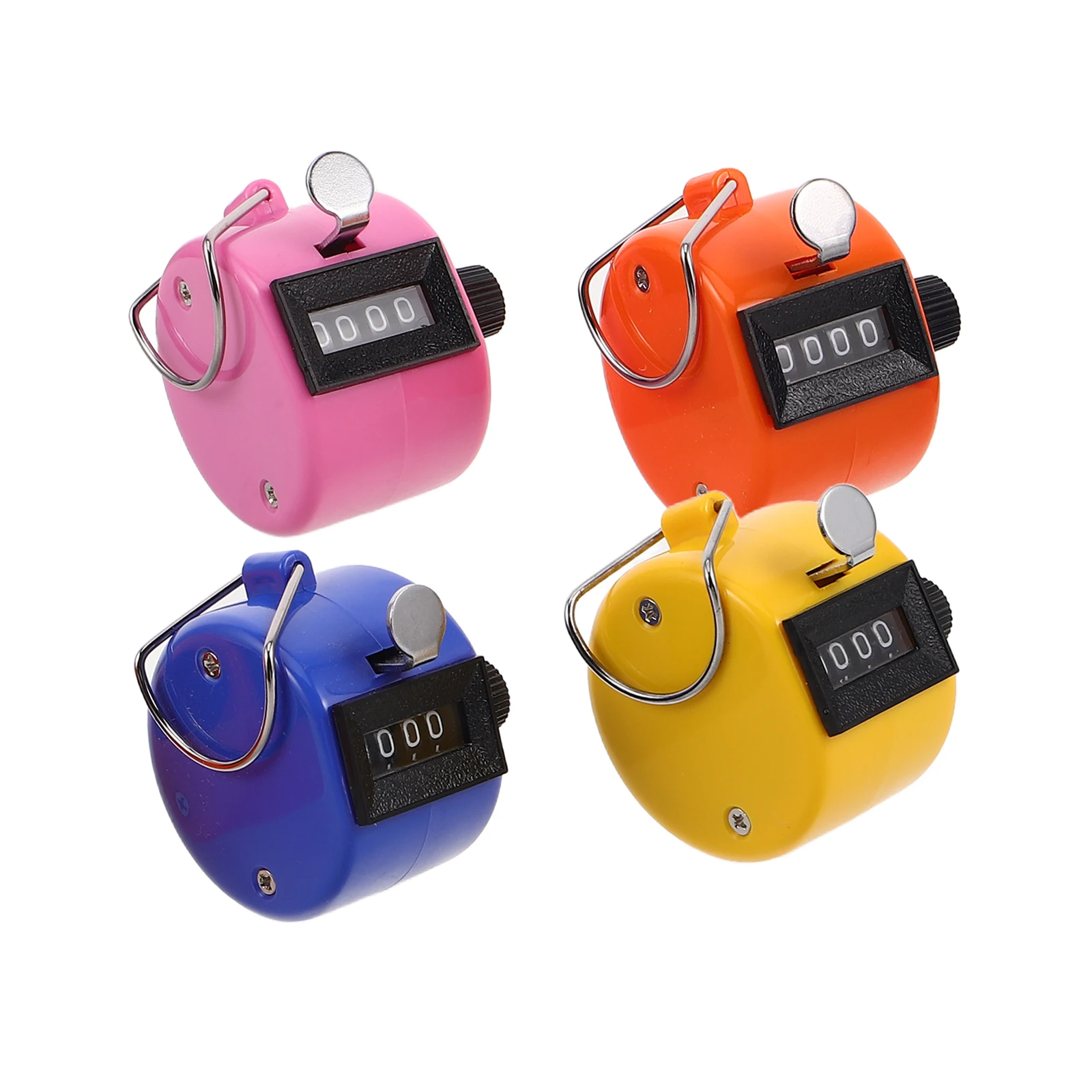 

4pcs Mini Colorful Hand Press Counter Digital Tally Clicker for Golf Stroke Baseball Pitch Counting Portable Easy Operation