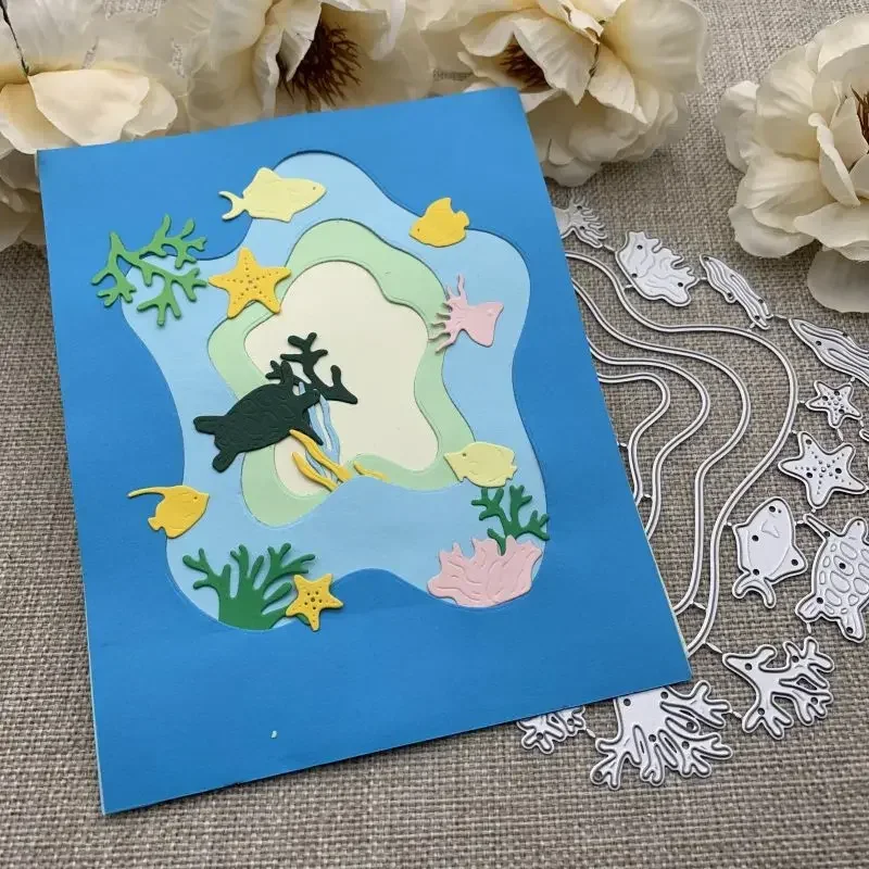 

Underwater world decoration Metal Cutting Dies For DIY Scrapbooking Decorative Embossing Handcraft Die Cutting Template Mold