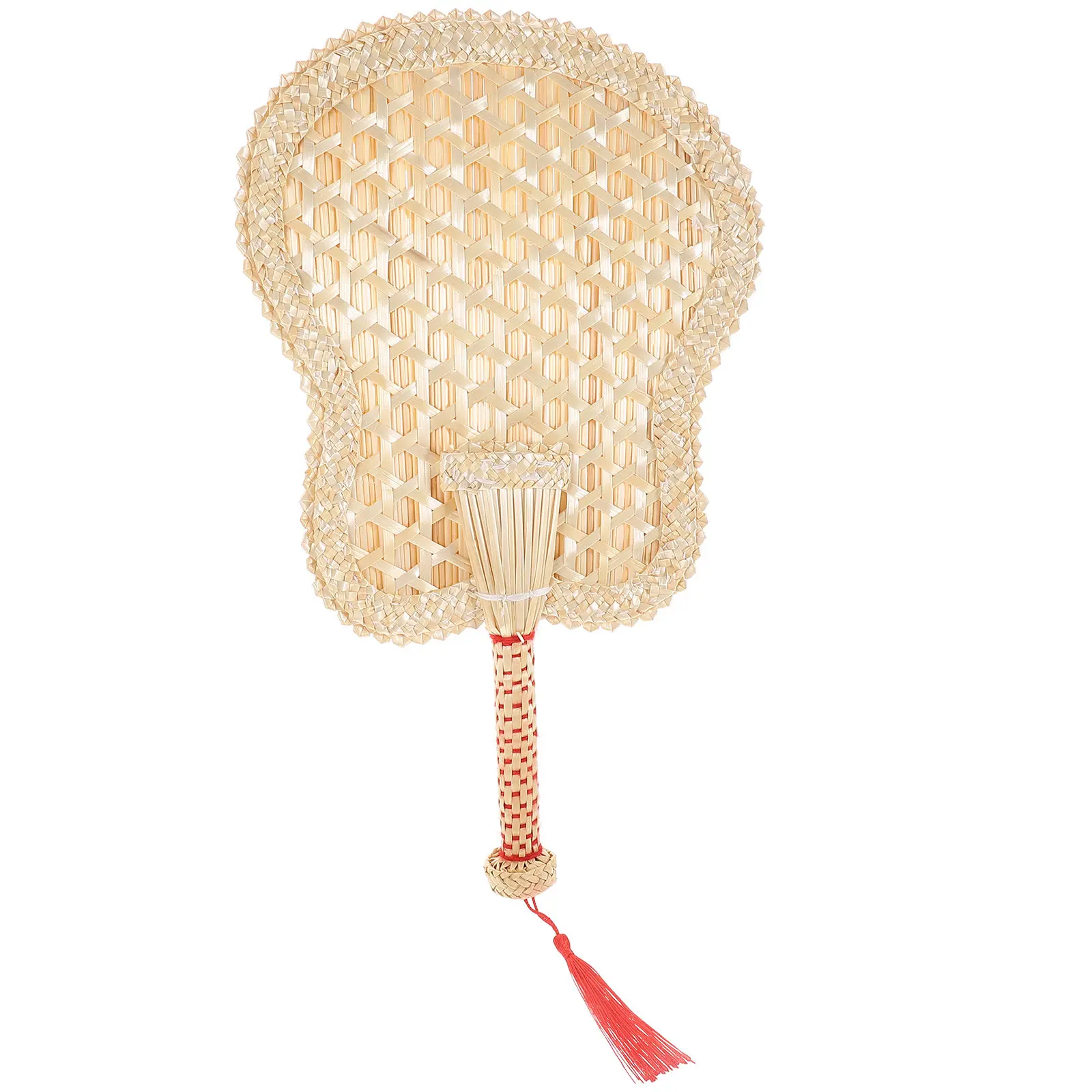 

Handmade Chinese Woven Straw Fan Natural Cooling Handheld Summer Fan for Beach Party Wedding Decor Photo Prop Vintage Style