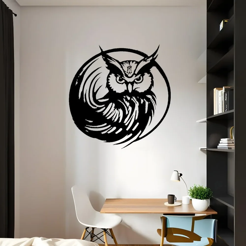 Brand Modern Black Laser Cut Aluminum Wall Art Waterproof Rustproof Metal Owl Decor For Living Room Bedroom Home Office