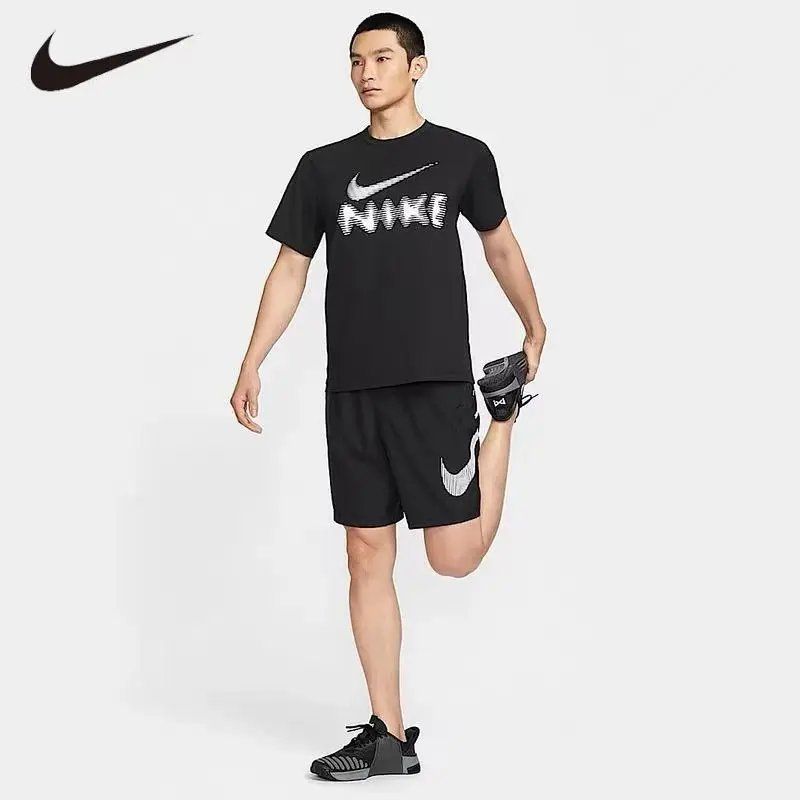 

fitteeNike Men Crew Neck T Shirt 2026 New Summer Loose Breathable Short Sleeve Tops Male Sports Casual Daily Tees HQ7988-010