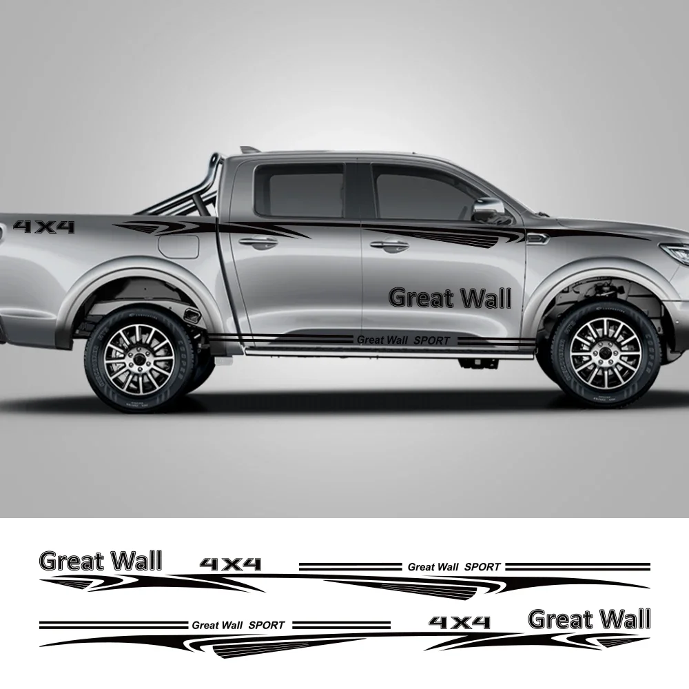 

Для GWM Pao Poer Wingle Great Wall, Спортивная наклейка на дверь пикапа, боковая наклейка на талию грузовика, наклейки на линию, автомобильный виниловый декоративный чехол, автомобильные аксессуары