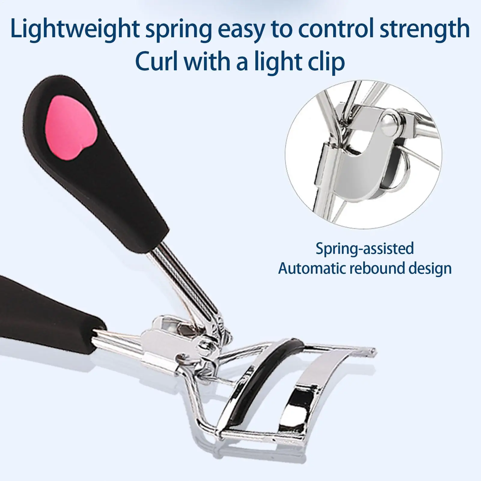1PCS heart shape Handle Eyelash Curler Tool, Eyelash Curlers With Rubber Strip Replacement Pads, Eyelash Tools.
