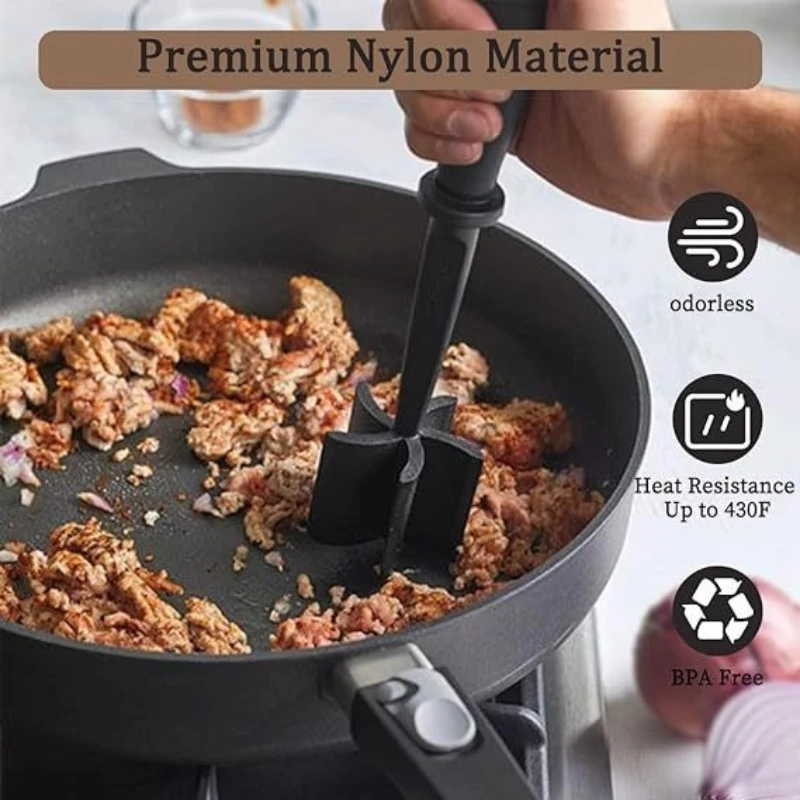 Meat Chopper Handheld Meat Chopper Cooking Spatula Mince Meat Chopper Mixing Spatula Kitchen