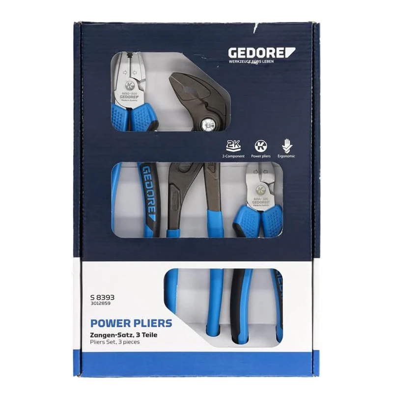 GEDORE S8393 Pliers Set Wear Resistant High Quality Materials Exquisite Workmanship Simple Operation Improve Work Efficiency