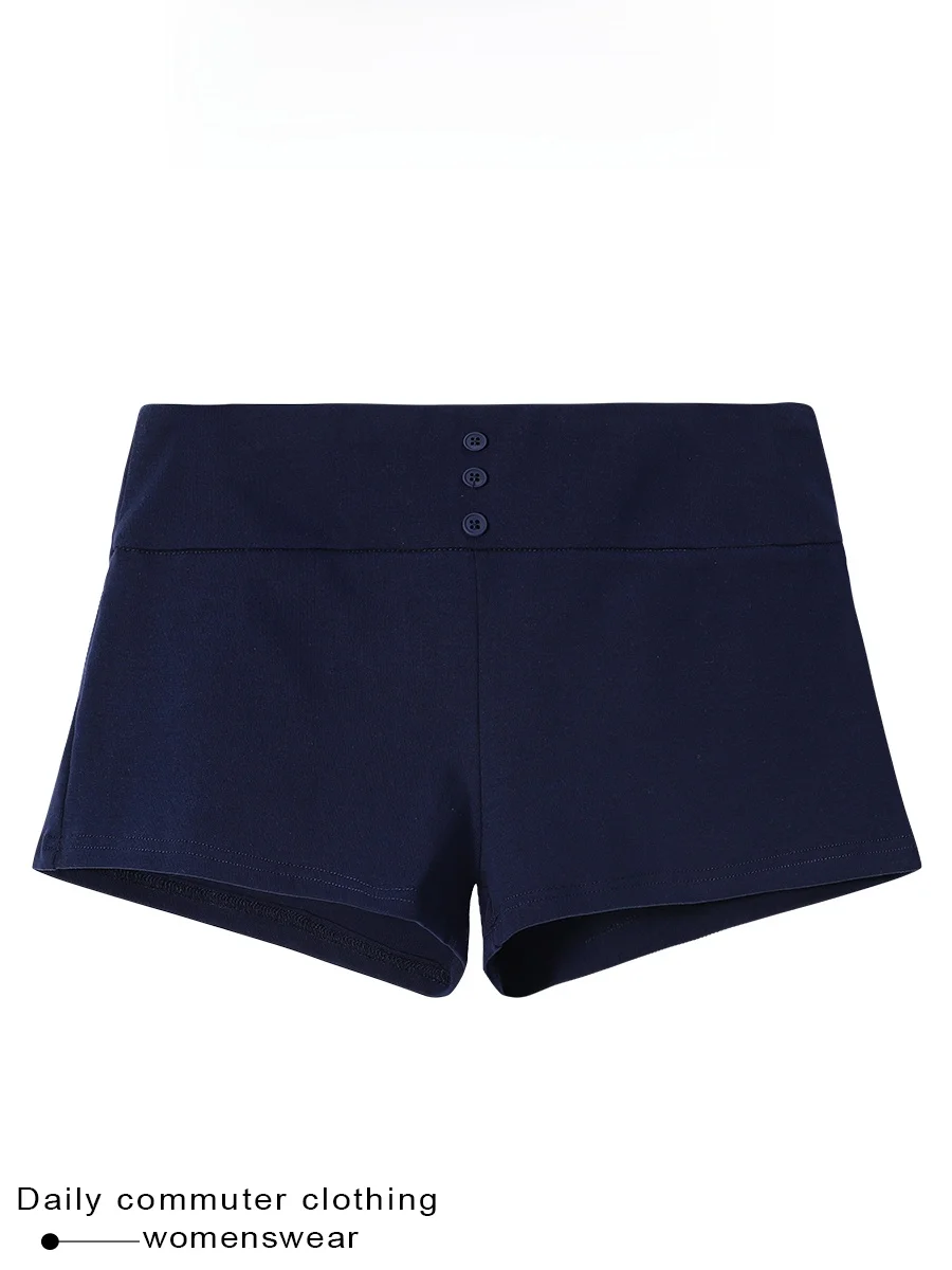 Coshehkg American Style Hot Girl Pure Color Three Button Casual Shorts Women's High Waist Slimming Summer New Arrival Shorts