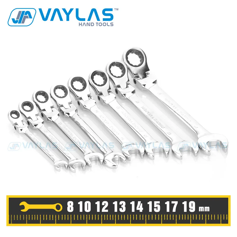 8-19mm Flexible Head Ratchet Combination Wrench Dual-use Keys Set Universal Car Repair Tools Ratcheting Spanners Hand Tools Kit