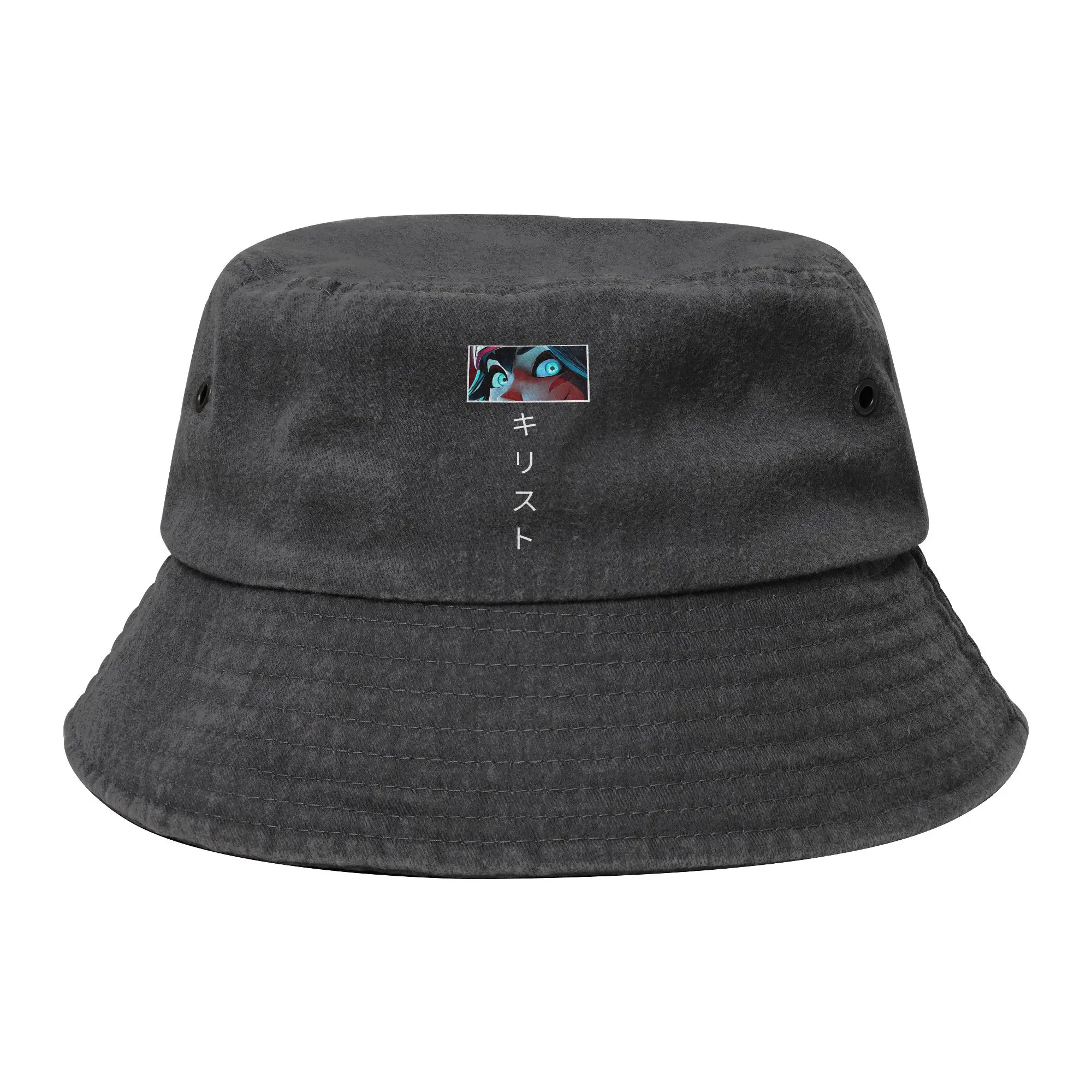 Kiriko Eyes Bucket Hats for Men Women Summer Overwatch Game Distressed Denim Field Hat UV Protection for Vacation Fishing Cap