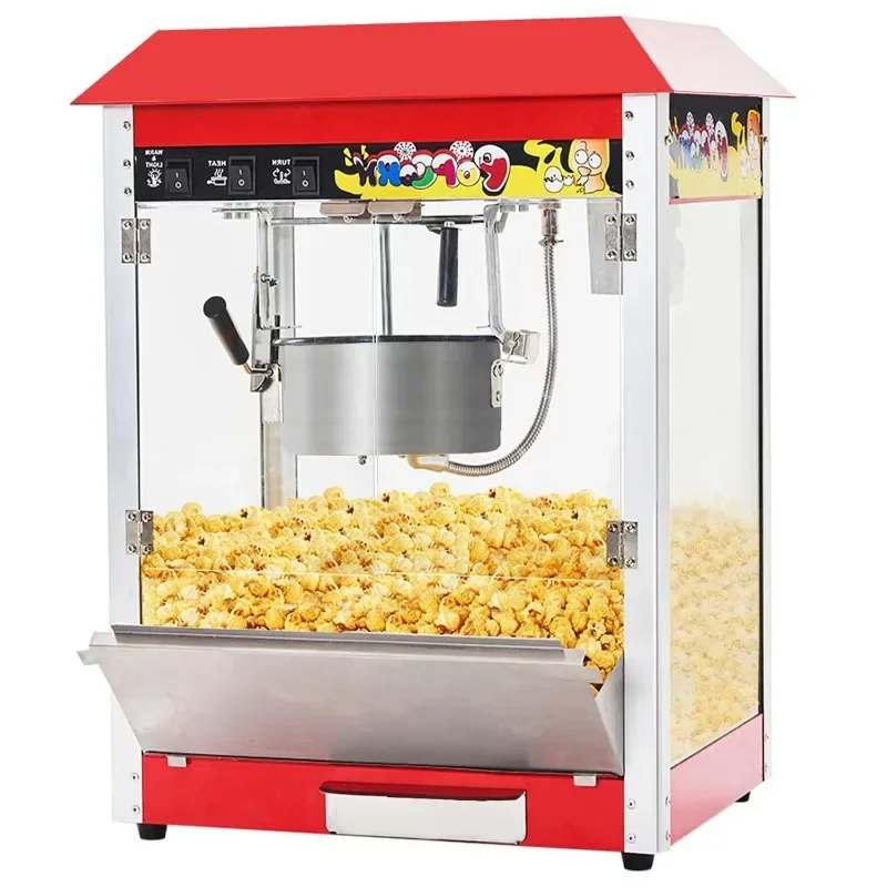 Stainless steel mobile 1400 watt popcorn machine Electric popcorn machine with cart