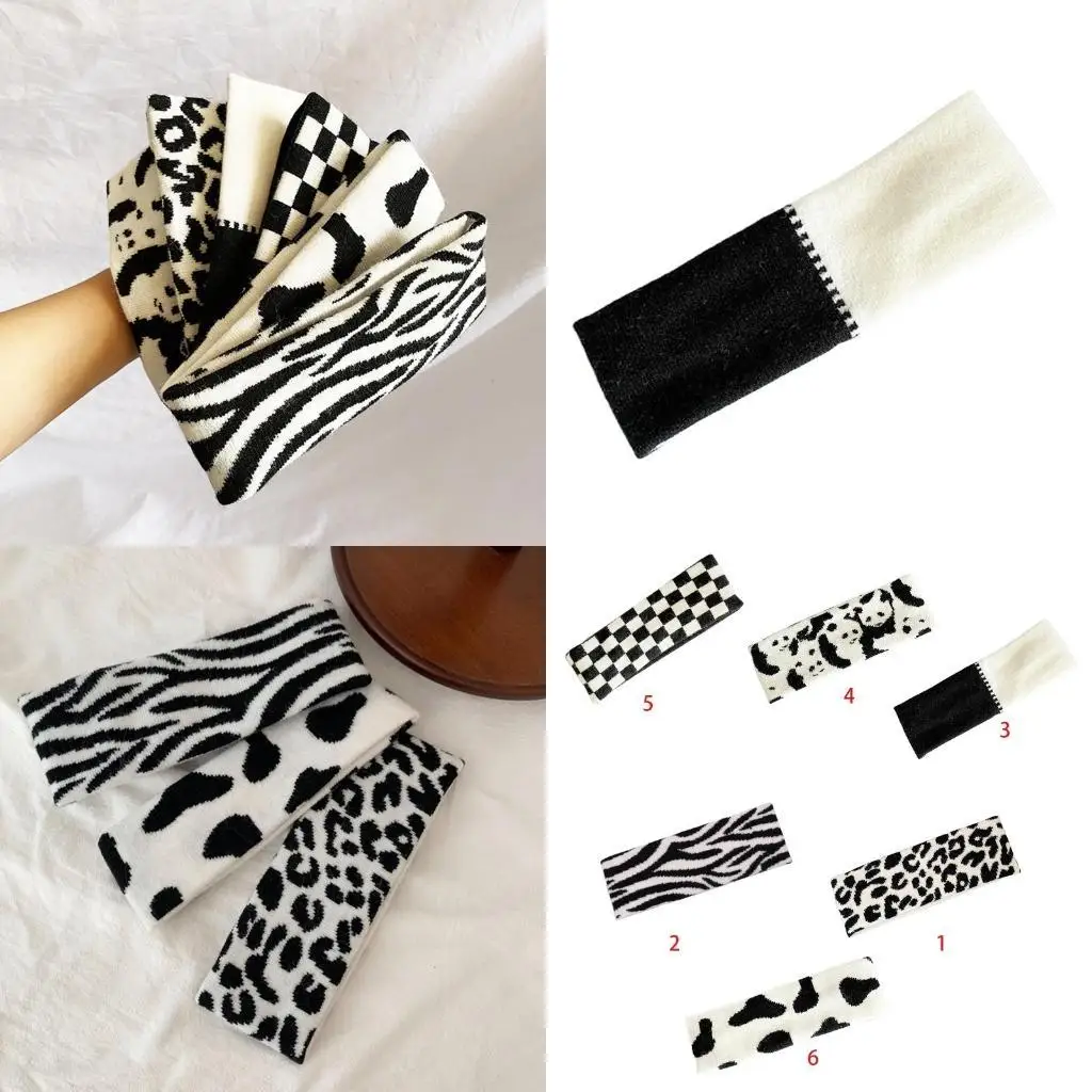 

R1WE Harajuku Punk Animal Print Headband Hip Hop Yoga Sports Elastic Hair Accessories