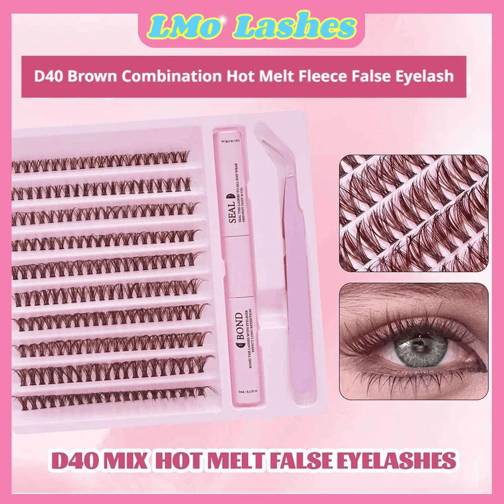 40D Wimpern-Cluster-Set Verlängerungs-Kit Künstliche Wimpern Mix Wimpern-Cluster mit Wimpernkleber Versiegelung und Wimpernapplikator Werkzeug Make-up