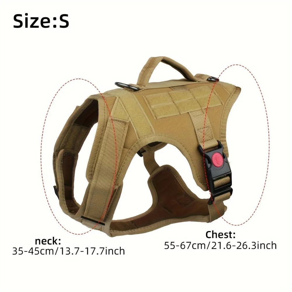 Tactical Dog Vest with Adjustable Straps, Breathable Polyester Outdoor Training Suitable Across all dog Can only be washed hand