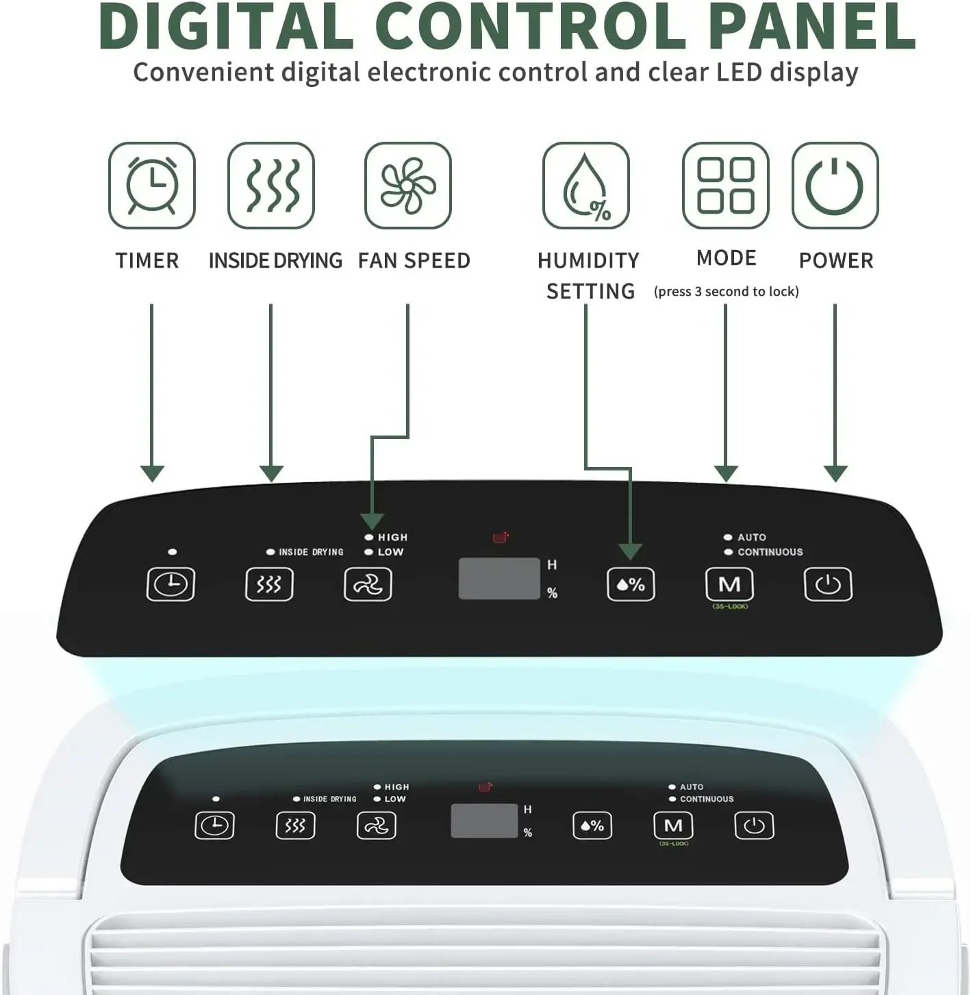 6000 Sq.Ft Energy Star Dehumidifier, WiFi enabled with adjustable humidity control for large rooms and basements