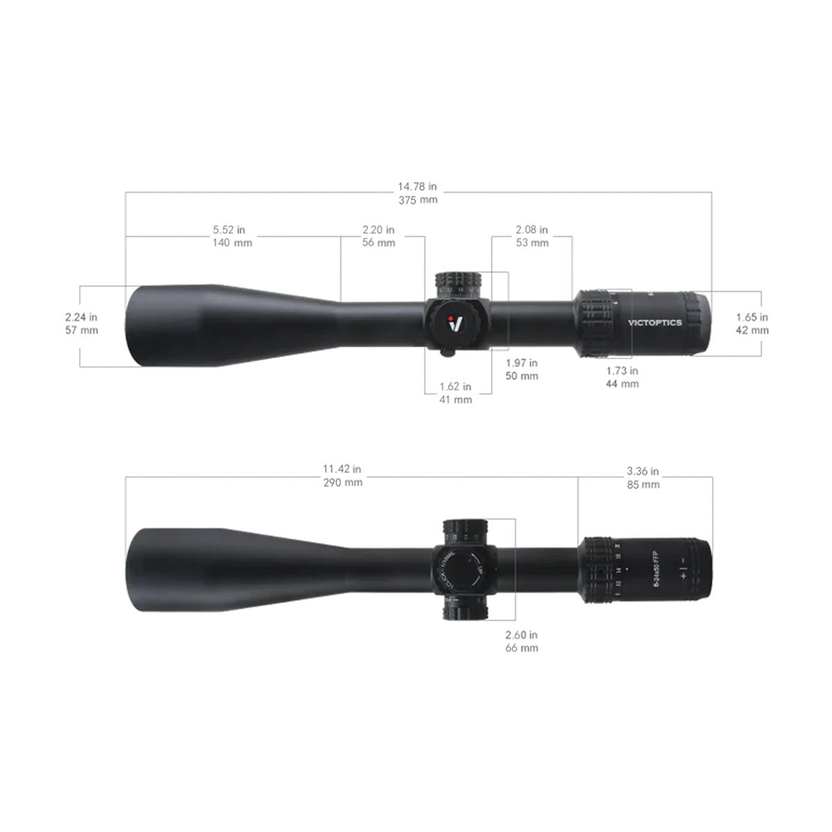 Victoptics S4 6-24X50 FFP Zielfernrohr mit Turret-Lock-Funktion und großem Seitenrad für Luftgewehr-Wettkämpfe und Jagd – Detail 1