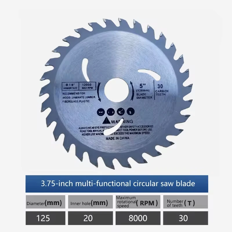 

125mm 5Inch Circular Saw Blade 30 Teeth Carbide Woodworking Saw Blade Circular Saw Blade Angle Grinder Cutting Blade