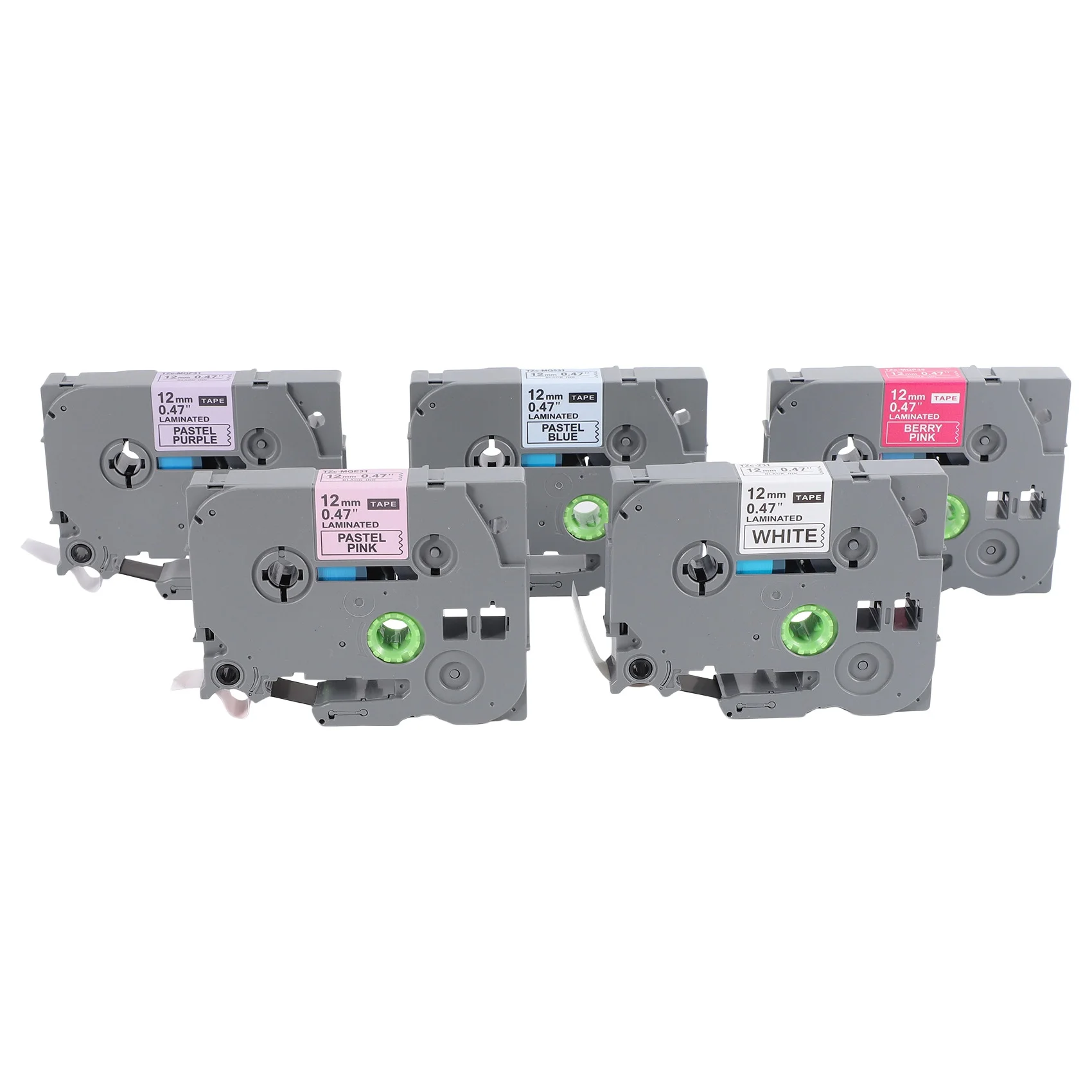 Sensitive Compatible Label Tape Replacement For P-Touch 12Mm 1/2 Inch Laminated (Berry Pink/Pink/Purple/Blue/White) For Brother