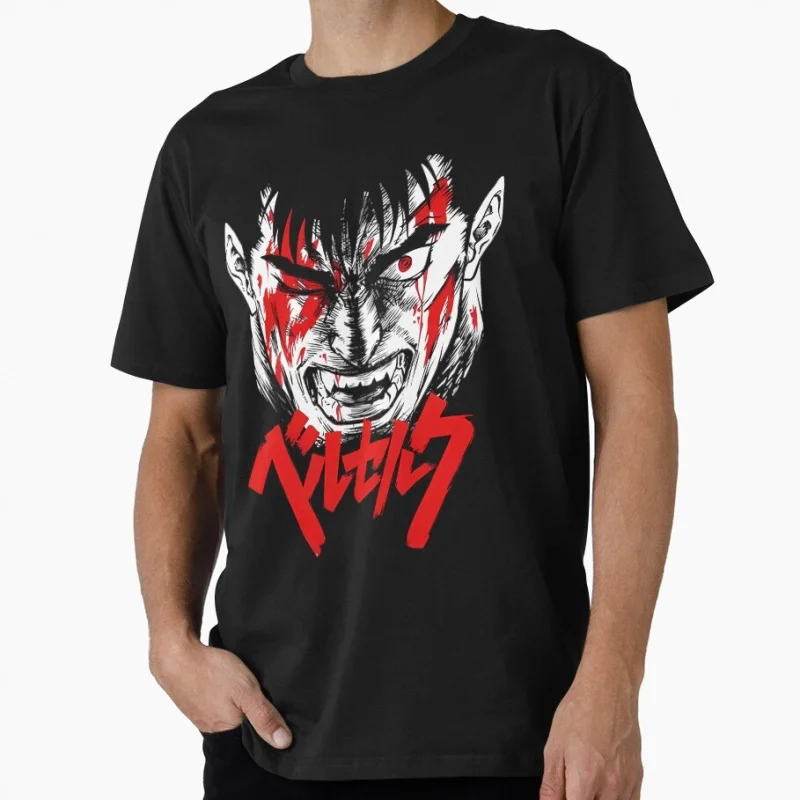 

0922 Guts Berserk Japanese Anime Gift t shirt 100% cotton print clothing Swordsman Manga Graphic Tee Y2K clothes Large size Tops
