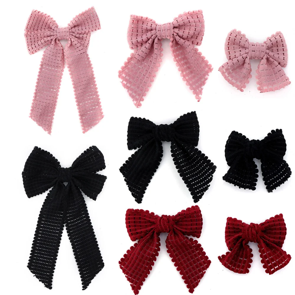 

001M chenille tape Hair Bows Cute Hairpins Girls duckbilled Hair Clips Barrettes Clip Kids Headwear Fashion Hair Accessores