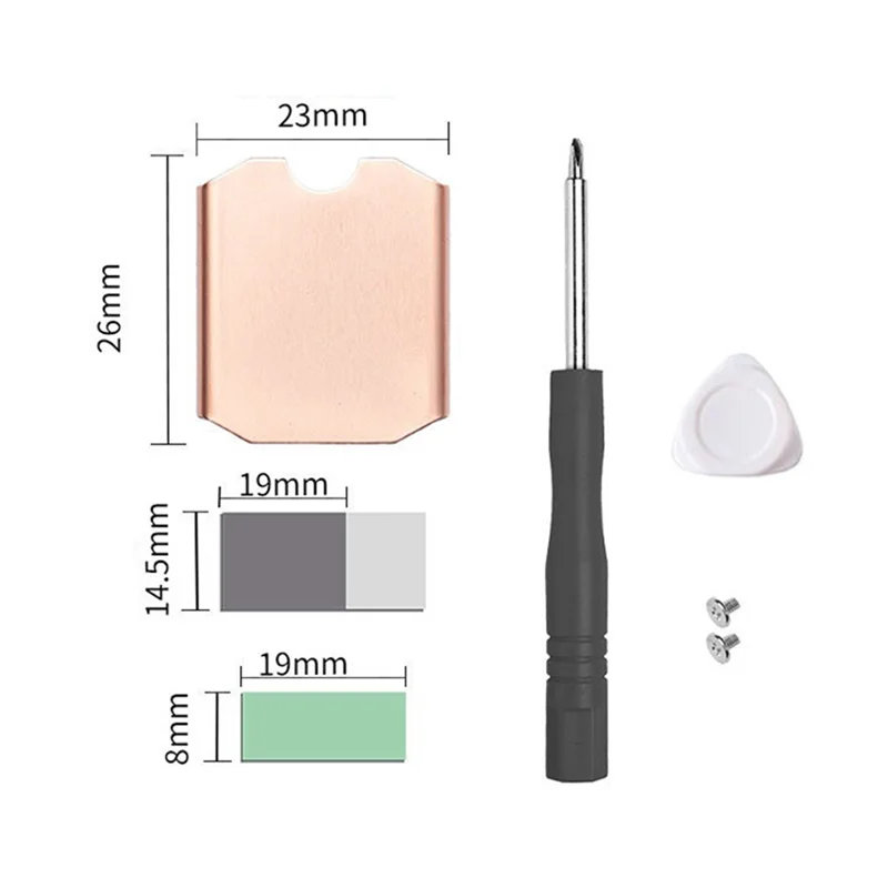 M.2 2230 SSD Heatsink M2 Nvme Solid-State Hard Disk Copper Radiator For 2230 SSD Heat Sink Game Console Thermal Pad,A Durable