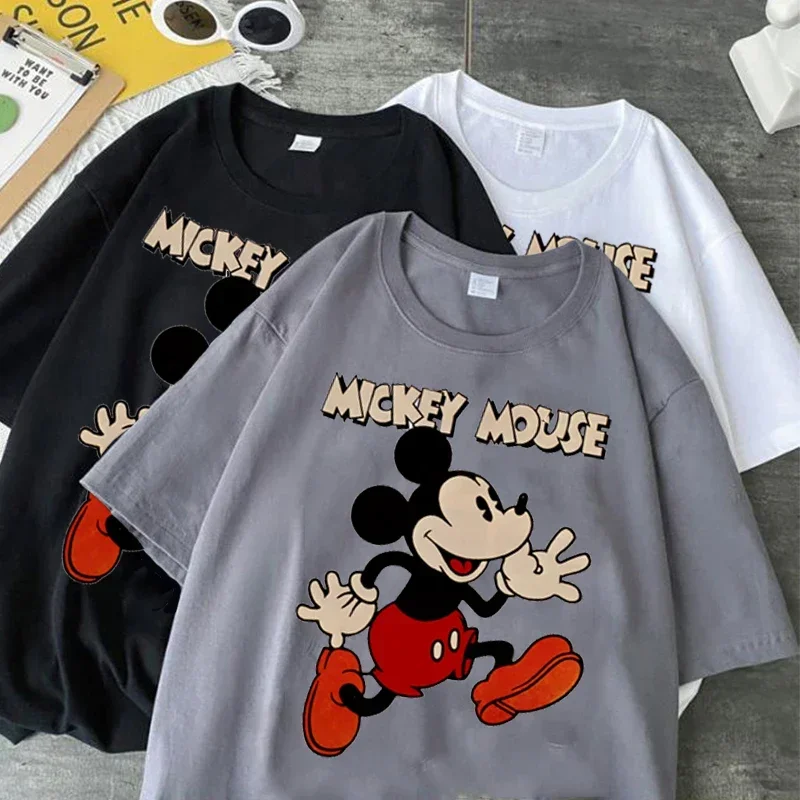 Anime Women Kawaii Mickey Mouse T Shirt Men Cute Minnie Mouse T-shirt Unisex Couple Tshirt Graphic Top Tees Male Female