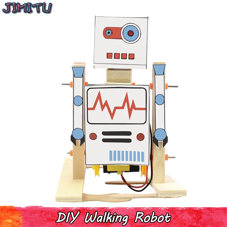 

Walking Robot Model Kits Toys for Boys Wooden Electric Experiment Science Handmade Assembly Models Educational Toy Study Hobbies