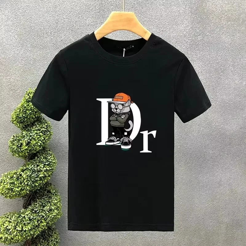 

Весна/Лето 2026: Новые модные креативные футболки с принтом кошек класса люкс, высококачественные парные футболки в стиле Харадзюку для мужчин и женщин, хлопковые.