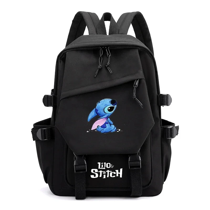 Mochila Disney-Lilo e Stitch para adolescentes, sacos de livros escolares infantis, mala de viagem kawaii para meninos e meninas, mochila feminina