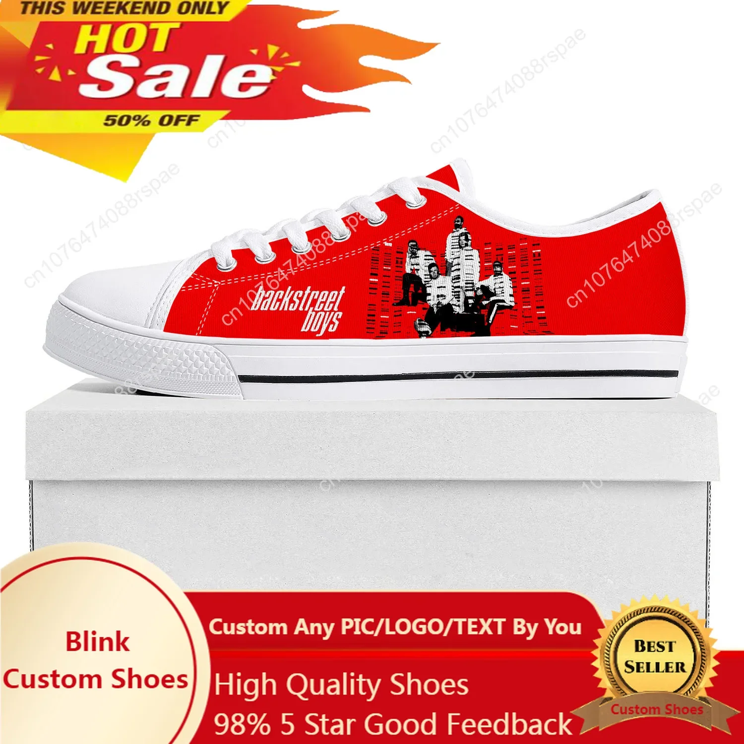 Backstreet Boys Pop Band Low Top Sneakers, sapatilha de lona para casais, sapatos personalizados para homens e mulheres, moda Bsb, alta qualidade