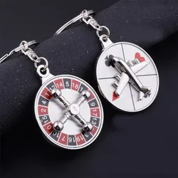 Zinc Alloy Russian Turntable keychain Creative Rotating Three-Dimensional Round Bag Car key Pendant Fashion Exquisite Gift