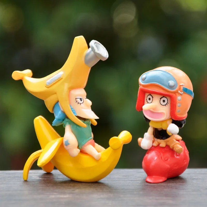 9개입 애니메이션 원피스 시리즈 인형 밀짚모자 루피 소형 액션 피규어 장난감 DIY 미니어처 장식품