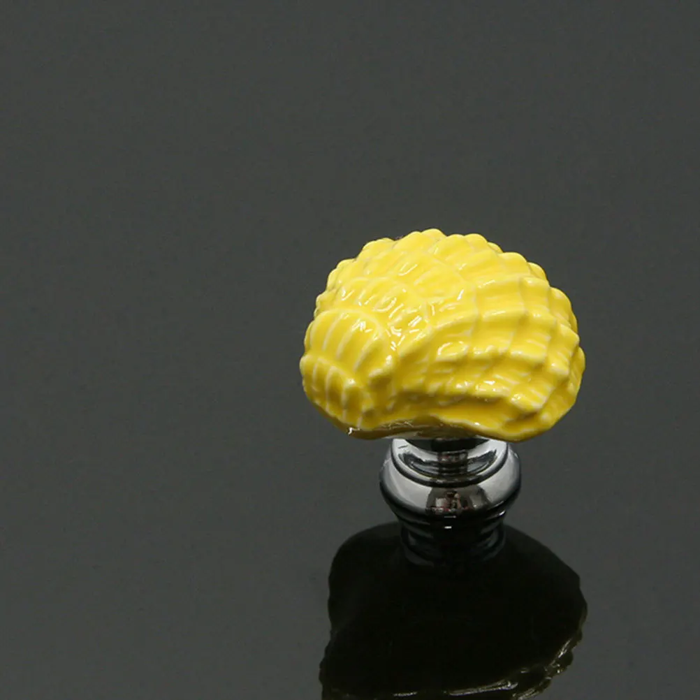 

4Pcs Cartoon Shell Ceramic Door Knobs Durable Stylish Pull Handle Cabinet Drawer Cupboard Furniture Knobs Yellow