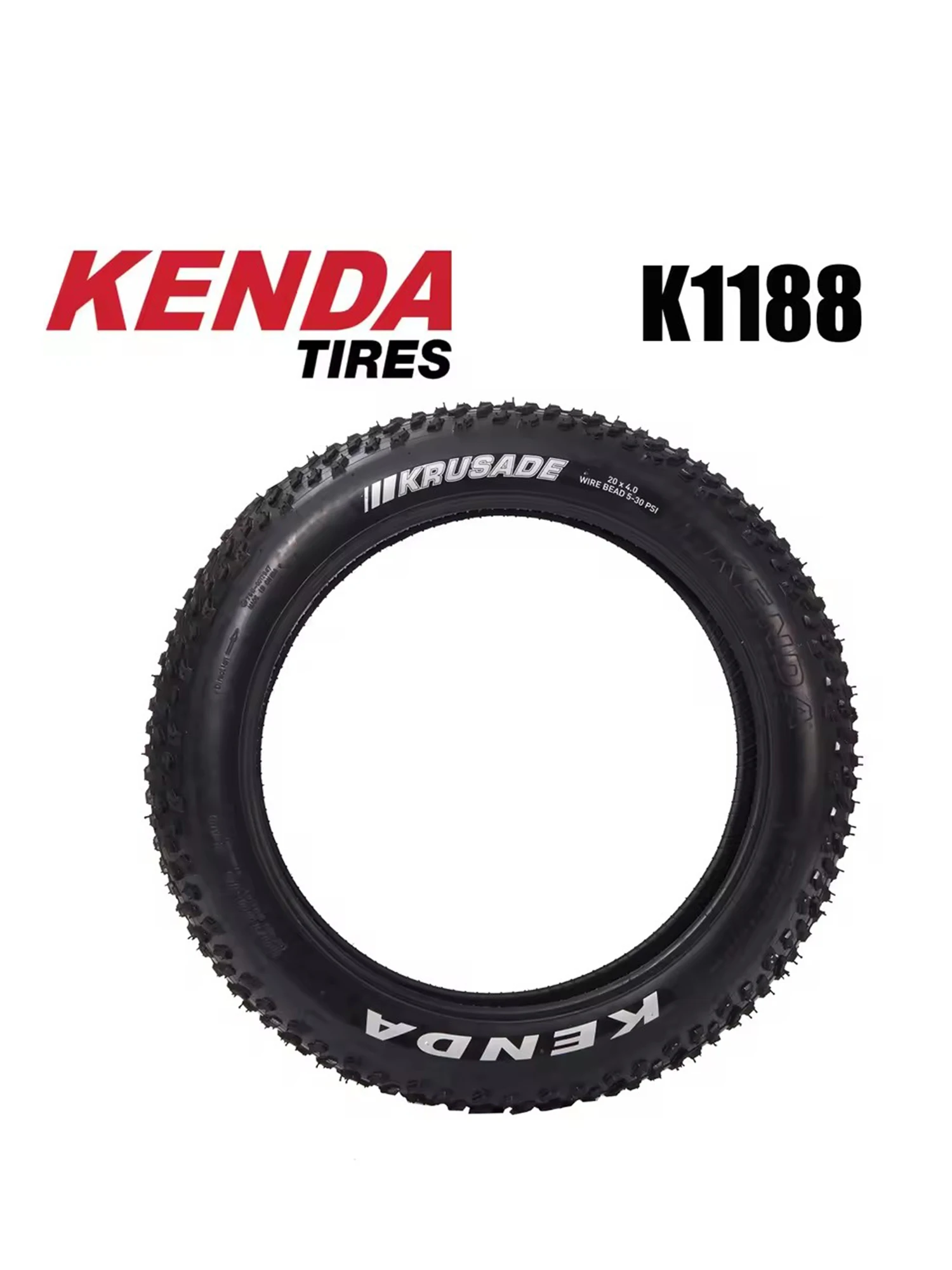 AliExpress Kenda K1188/K1167 Krusade Fat Tire 20x4.0 Bicycle Tire 20"x4.00 Wire Clincher SRC Black Fat Bike Tyre