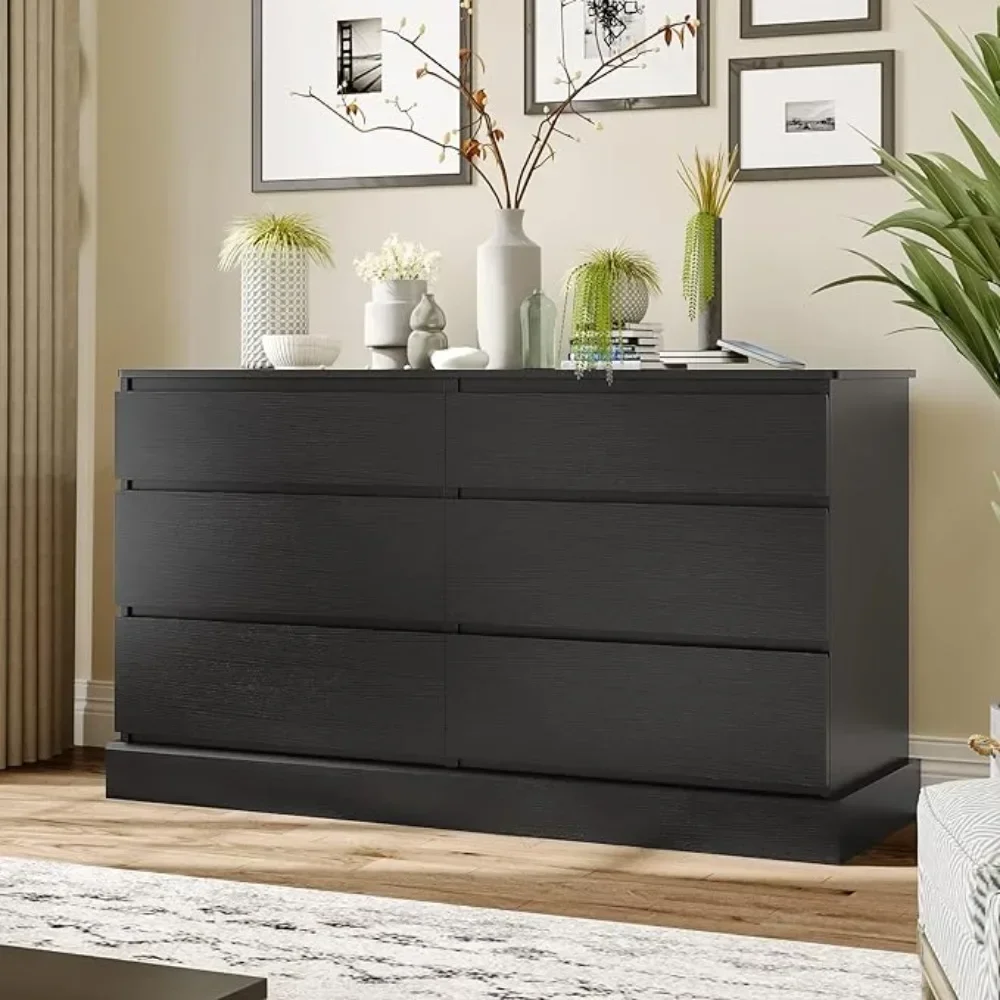 

6 Drawer Dresser, Chest of Drawers, Storage Tower Clothes Organizer Closet, Double Dresser for Bedroom, Living Room, Entryway