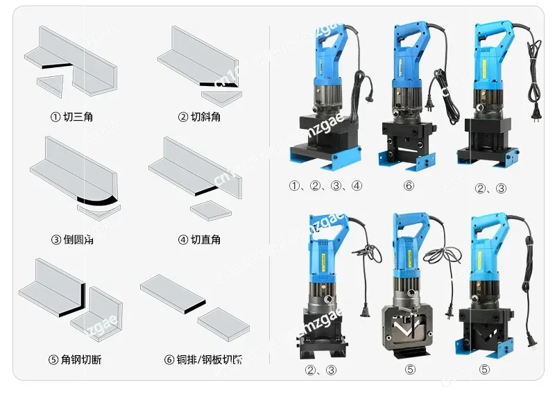 Electric angle iron reverse punching angle cutting machine for handheld cutting of dry hanging stainless steel