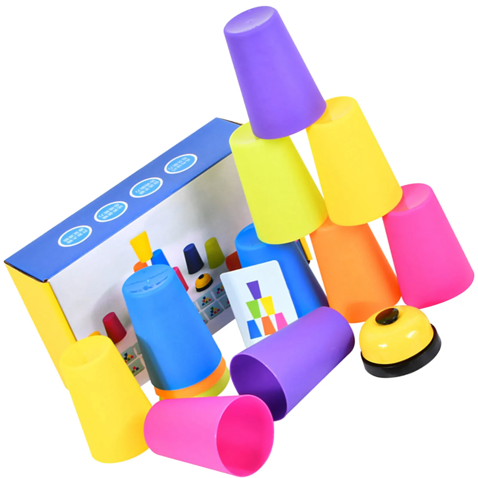

1Set Stacking Cup Game Creative Colorful Design Improve Social Skills Intellectual Development Preschool Educational Plaything