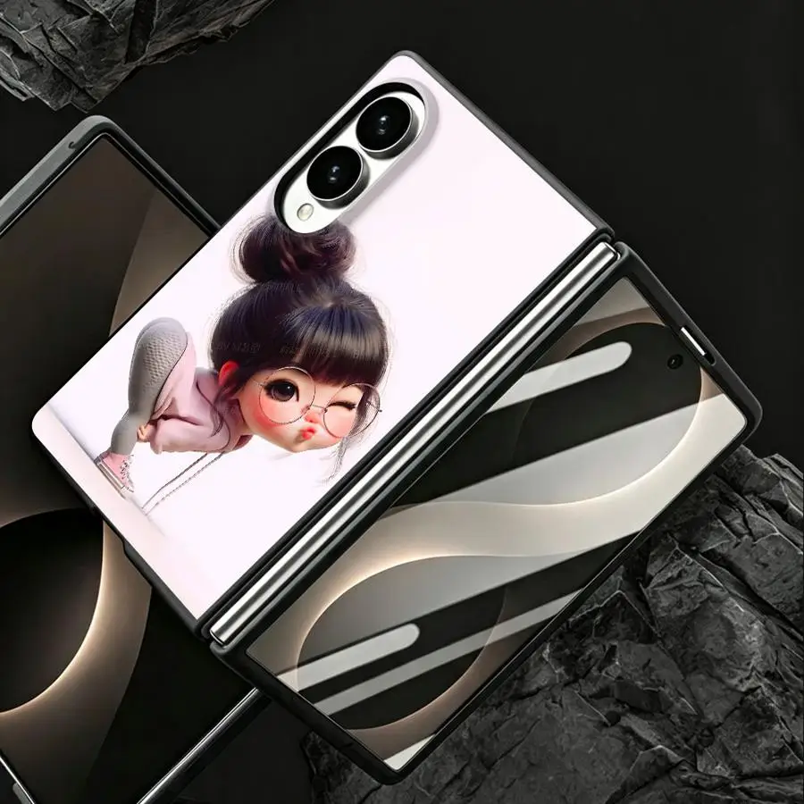 Cute Cartoon Girl Case for Samsung Galaxy ZFold Wide Z Fold8 Wide Z Fold 8 ZFold8 Luxury Phone Cover