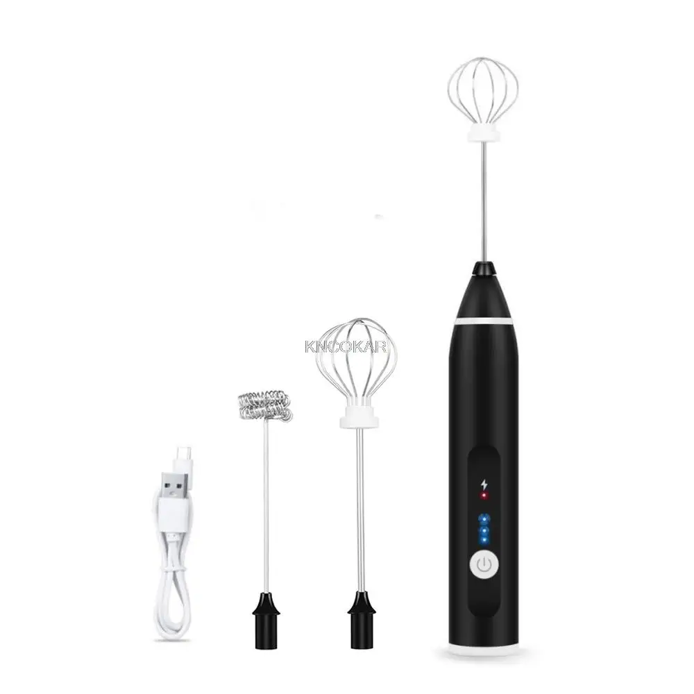 3-Speeds Hand Mixer Electric Blender Eggs Beater Whisk Stirrer Coffee Milk Drink Frother Foamer USB Rechargeable Food Whisk