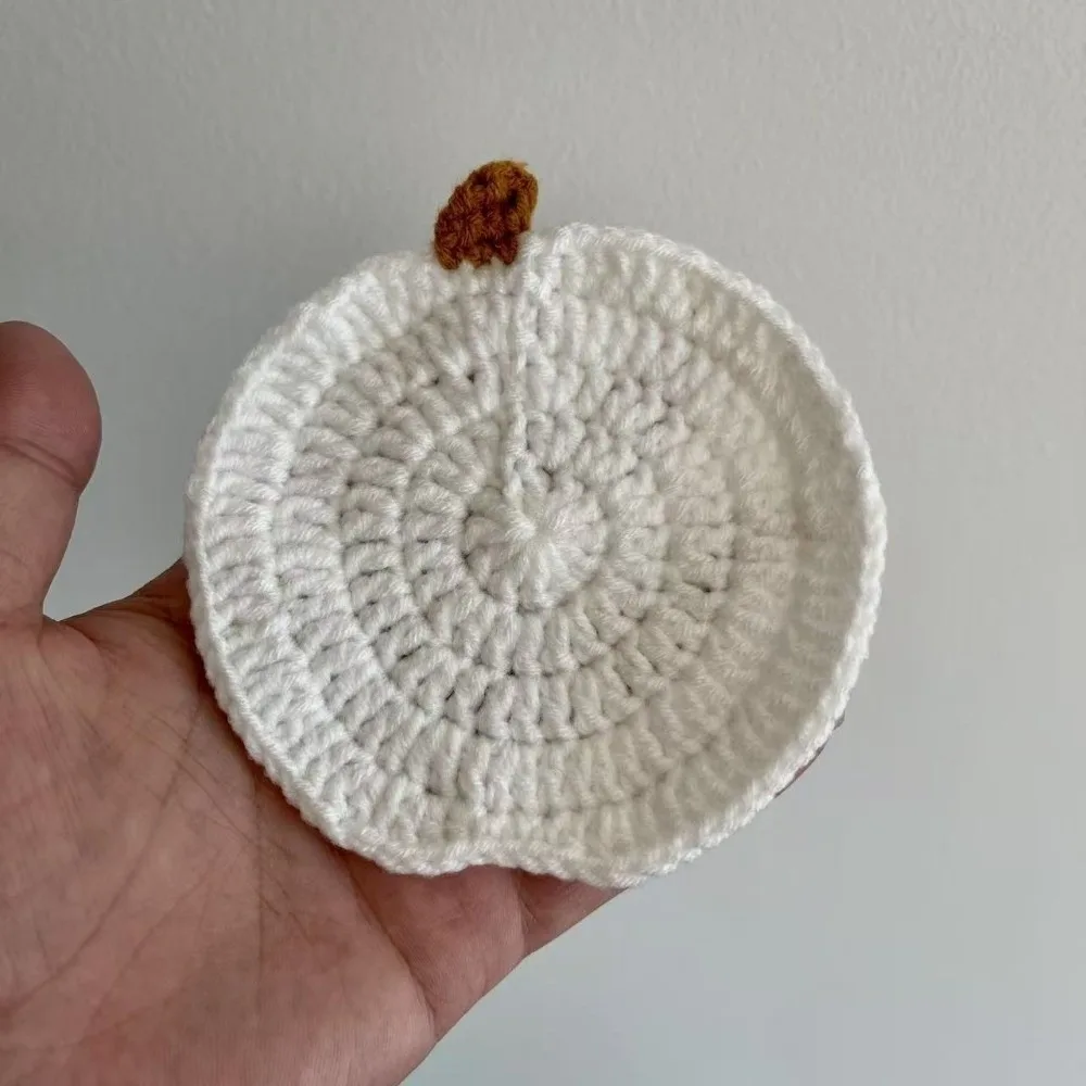 Cute Halloween Pumpkin Coasters Handmade Crochet Knit Cup Mats Heat-resistant Coffee Mugs Mats Fall Table Decor