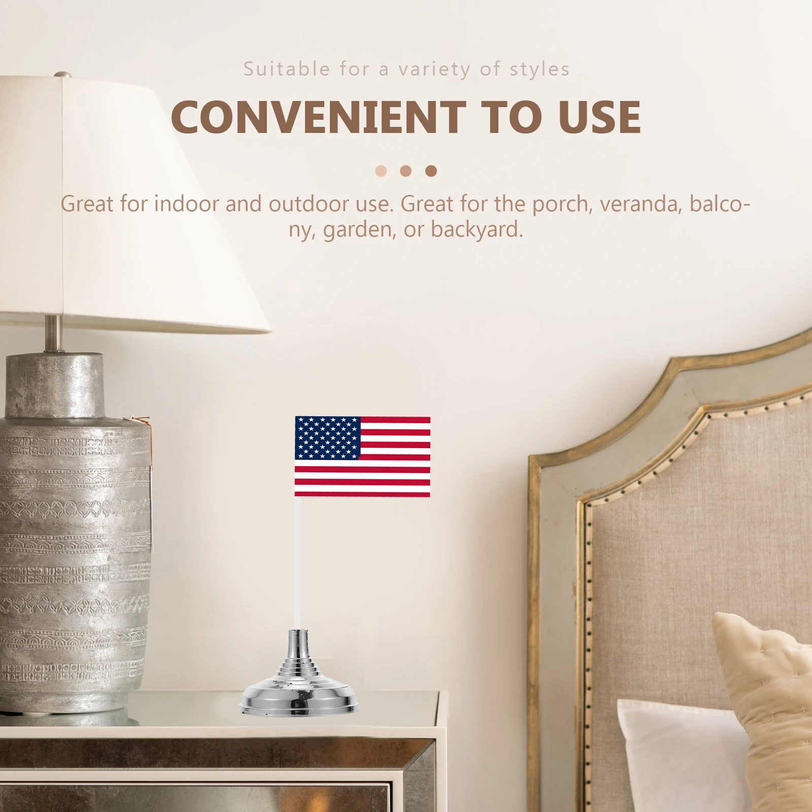 

10pcs Round Brackets Desktop Flag Pole Holders Durable Plastic Stable For Indoor Outdoor Use Display Flags Porch Balcony Garden