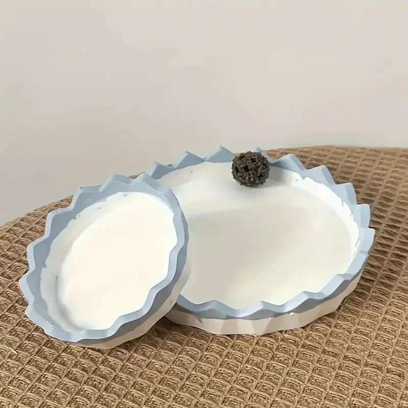 Bandeja de joyería de silicona, moldes de plato de forma redonda para fundición de resina epoxi, accesorios para manualidades de joyería