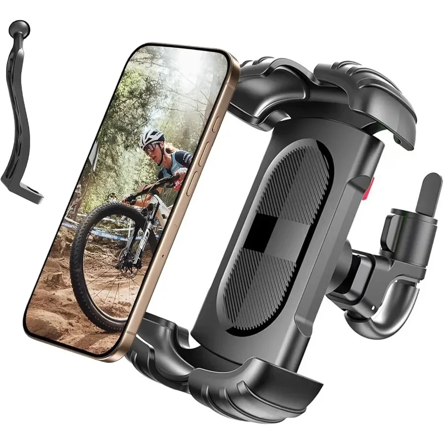 

Держатель для телефона на велосипеде и мотоцикле с двумя зажимами [Новое поколение] Крепление для мобильного телефона на велосипеде лучше подходит для плоского руля велосипеда